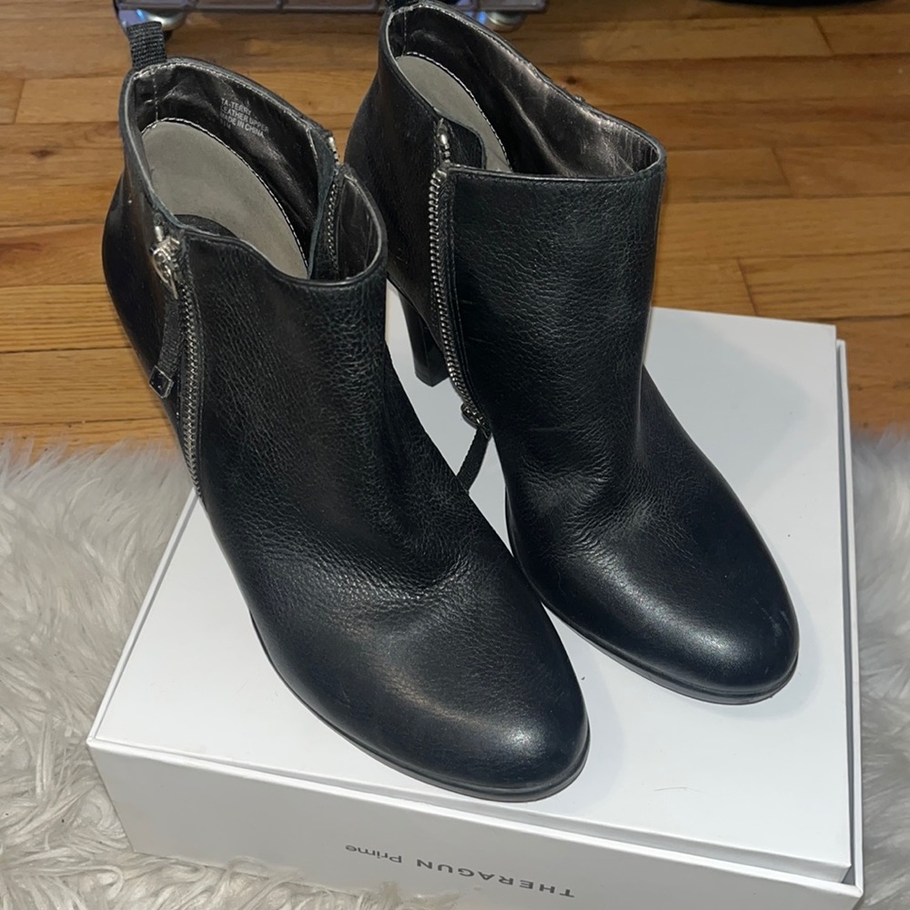 Tahari leather heel bootie